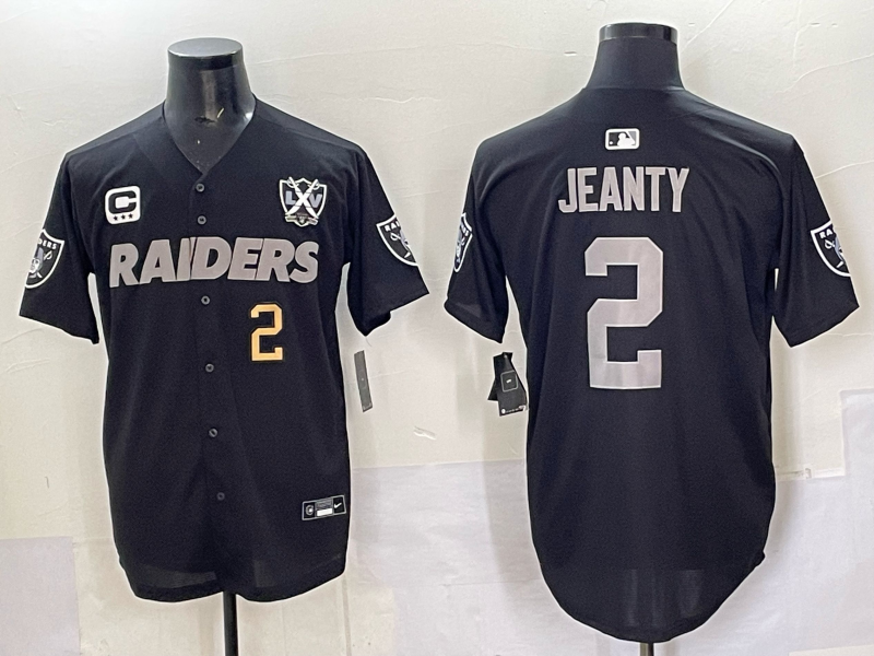 Men Oakland Raiders #2 Jeanty Black 2025 Nike NFL jersey 001